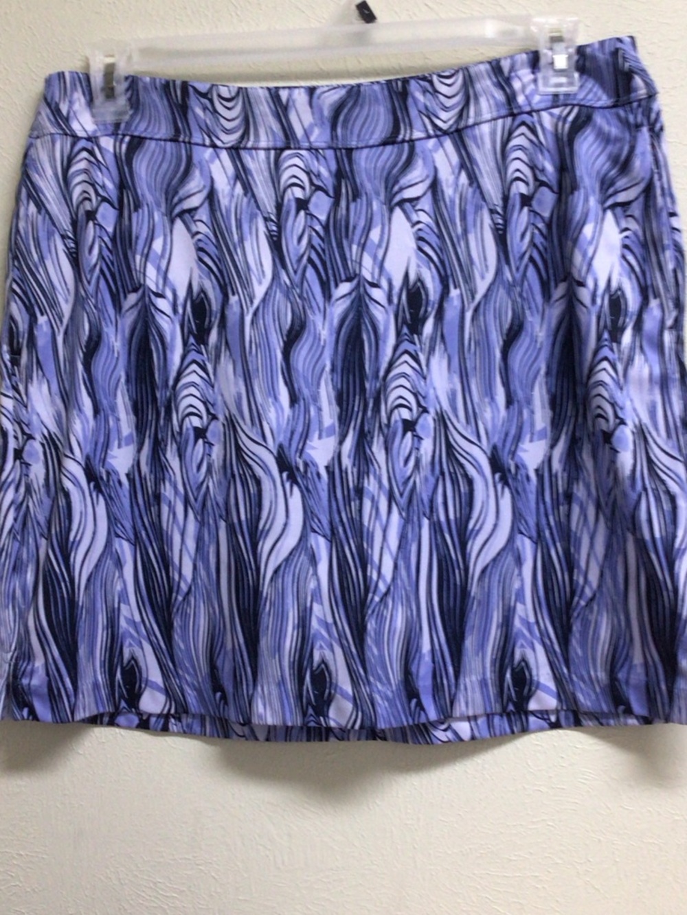 Greg Norman Collection Lavender and Navy Swirl A-Line Skirt